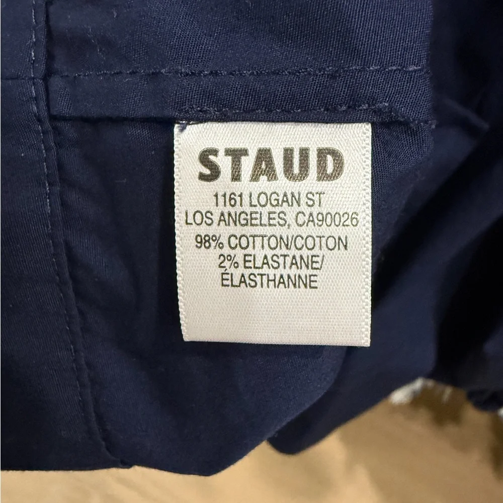 STAUD Dark Blue Casual Button Down Dress - Picture 4 of 5